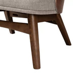 Ensemble de 2 chaises d'appoint Baxton Studio Lovella, en tissu gris et bois finition noyer, style moderne du milieu du siècle