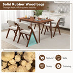 Gymax Ensemble de 4 chaises de salle à manger Chaise de cuisine pliante avec pieds en bois d'hévéa
