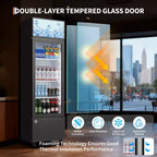 Réfrigérateur à boissons COZONY avec porte vitrée, glacière commerciale de 6,1 pi³ avec boîte lumineuse, sans givre pour bar, restaurant, magasin