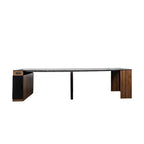 CLIHOME Table à manger extensible moderne multifonctionnelle avec prise, Table extensible peu encombrante avec rangement