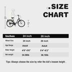 Vélo pour femme Zeus & Ruta de 24 pouces, 7 vitesses, cadre en acier