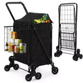 Chariot de Courses Escalade Robuste - Roues Triples Pivotantes à 360°, Doublure Imperméable, 61 kg, Chariot Pliant en Acier au Carbone pour la Lessive, les Courses
