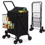 Chariot de Courses Escalade Robuste - Roues Triples Pivotantes à 360°, Doublure Imperméable, 61 kg, Chariot Pliant en Acier au Carbone pour la Lessive, les Courses