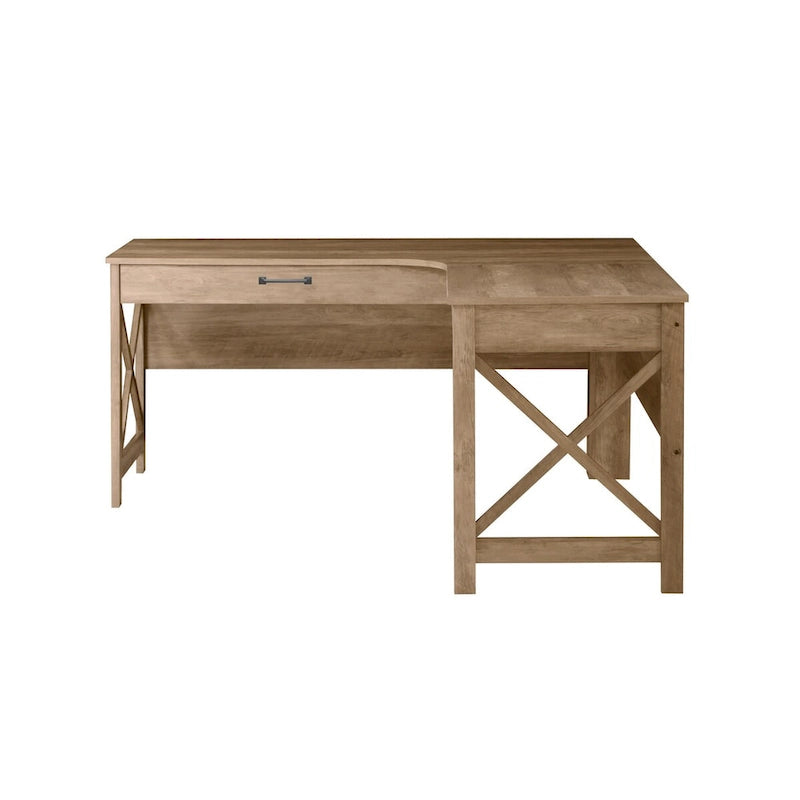 Bureau en L de style ferme moderne Alaska avec tiroir