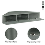 Meuble TV mural flottant d'angle de 47 po, 3 étagères, style transitionnel, gain de place