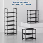 Étagère à chaussures robuste en métal à 10 niveaux avec étagères en tissu amovibles, organiseur d'angle haut et peu encombrant pour placard, entrée, salon