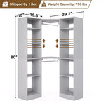 Meuble d'angle Besiost avec 12 étagères