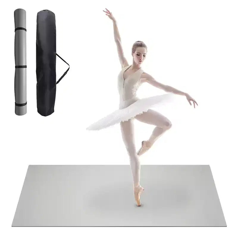 Tapis de danse portable en PVC 4x6, tapis de danse antidérapant et résistant aux rayures de 5 mm d'épaisseur pour ballet, jazz, claquettes, yoga, pilates et exercices à domicile