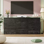 Commode à 9 tiroirs pour chambre à coucher, grande commode moderne en bois avec grand espace de rangement, organisateur de commode en bois pour salon, couloir, entrée