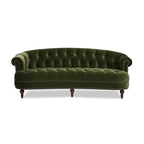 Canapé capitonné chesterfield La Rosa 84 en velours, style moderne du milieu du siècle