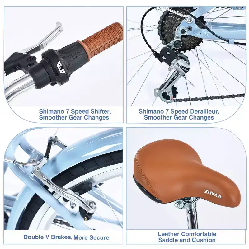 Vélo pour femme Zeus & Ruta de 24 pouces, 7 vitesses, cadre en acier
