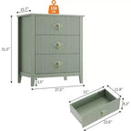 2 tables de chevet cannelées en bois, commode à 3 tiroirs de 69,85 cm de large, tables de nuit modernes, commode de chambre à coucher, salon