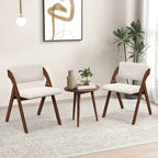 Gymax Ensemble de 4 chaises de salle à manger Chaise de cuisine pliante avec pieds en bois d'hévéa
