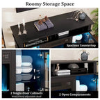 Meuble TV Costway avec cheminée électrique, lumières LED et télécommandes - Voir détails