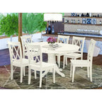 Ensemble de salle à manger 7 pièces HomeStock, table ovale et 6 chaises, blanc lin, style moderne