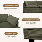 Canapé modulaire moderne 5 places en velours côtelé, surdimensionné, 113,4 po (L) x 79,13 po (l), avec pouf, canapé en U avec coin salon, HYLEORY