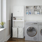 Armoire de salle de bain de style rustique à suspendre au-dessus des toilettes avec étagères et portes à fermeture magnétique