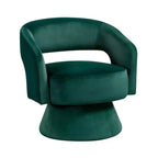 Fauteuil pivotant d'appoint de luxe moderne en velours GDFStudio Hudson