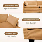 Canapé modulaire moderne 5 places en velours côtelé, surdimensionné, 113,4 po (L) x 79,13 po (l), avec pouf, canapé en U avec coin salon, HYLEORY