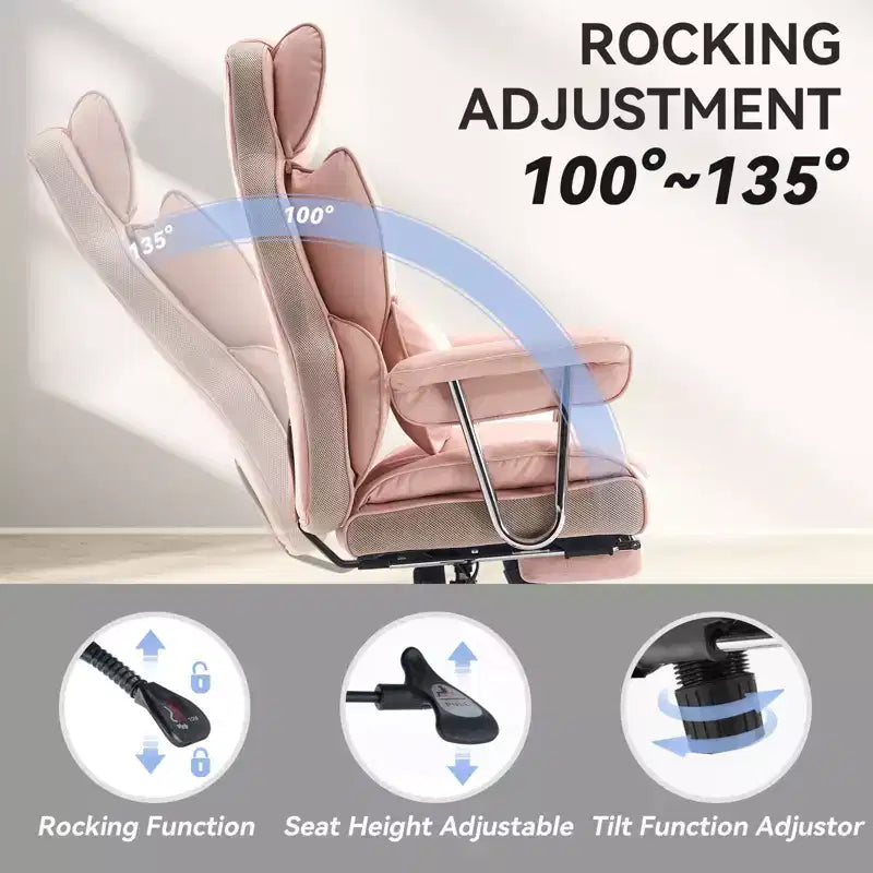 Efomao Chaise de Bureau Ergonomique 400 lbs, Grande Chaise d'Ordinateur en Cuir PU pour Personnes de Grande Taille, Fauteuil de Direction avec Repose-Pieds et Soutien Lombaire