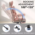 Efomao Chaise de Bureau Ergonomique 400 lbs, Grande Chaise d'Ordinateur en Cuir PU pour Personnes de Grande Taille, Fauteuil de Direction avec Repose-Pieds et Soutien Lombaire