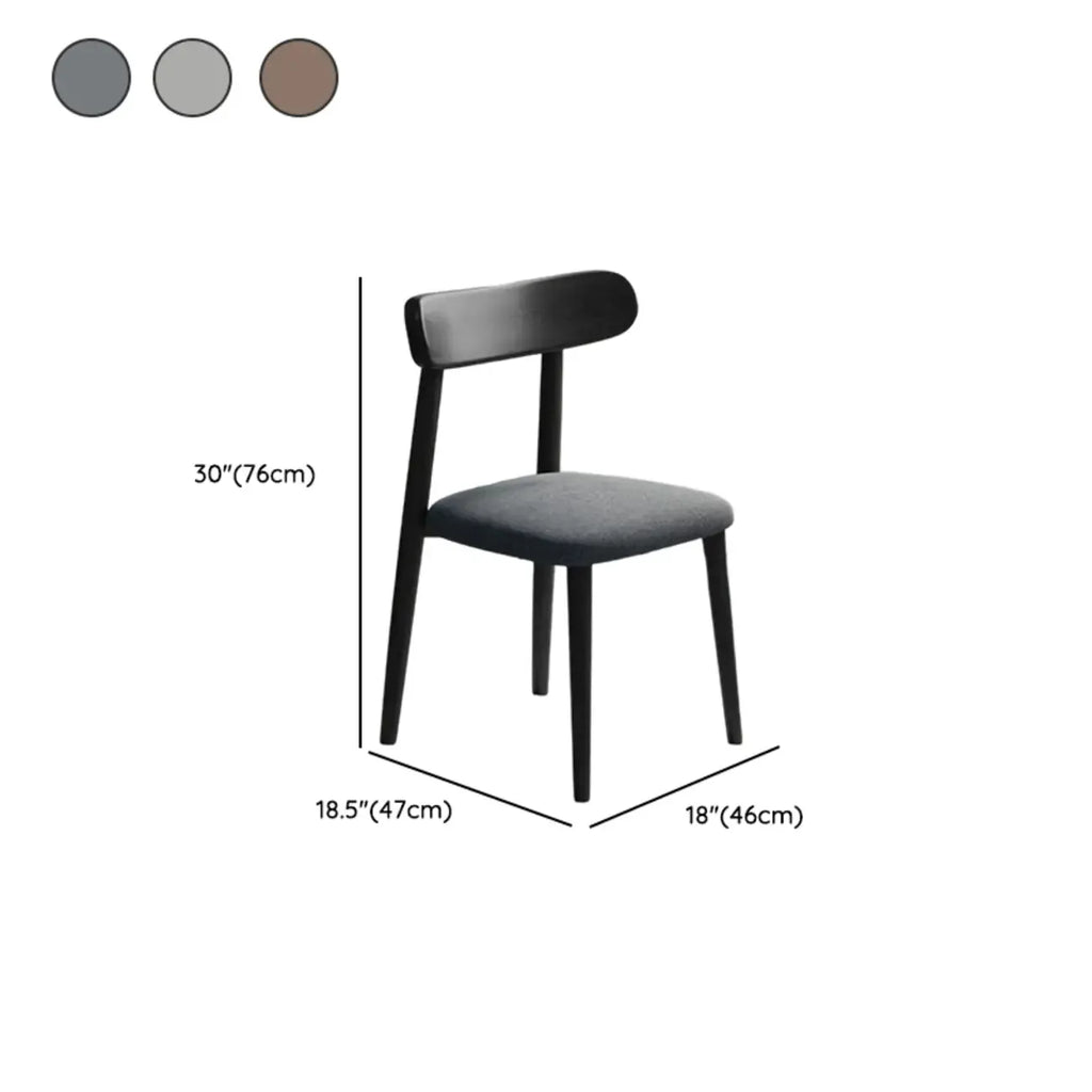 Chaise de salle à manger moderne sans accoudoirs en cuir à dossier bas