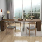 CLIHOME Table à manger extensible moderne multifonctionnelle avec prise, Table extensible peu encombrante avec rangement
