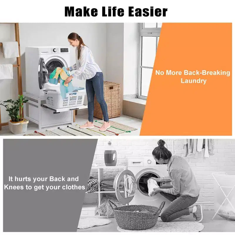 Support de piédestal GDLF pour lave-linge séchant, piédestal de lessive de 24,1 po pour lave-linge compact