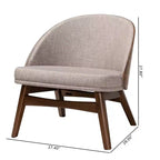 Ensemble de 2 chaises d'appoint Baxton Studio Lovella, en tissu gris et bois finition noyer, style moderne du milieu du siècle