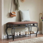 Banc à Chaussures Rembourré Multiusage de Style Industriel pour Entrée