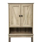 Armoire de salle de bain de style rustique à suspendre au-dessus des toilettes avec étagères et portes à fermeture magnétique