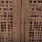 Grier Enfilade 4 portes en bois massif brun clair et cannage - 72,0L x 18,0l x 31,0H