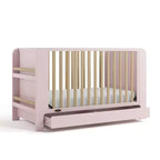 Lit bébé convertible 4-en-1 avec tiroir et étagères amovibles, base de matelas réglable