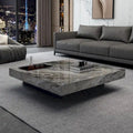 Table basse carrée en pierre frittée de luxe léger