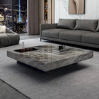 Table basse carrée en pierre frittée de luxe léger