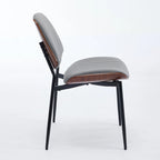 Lot de 2 chaises en similicuir avec pieds en métal