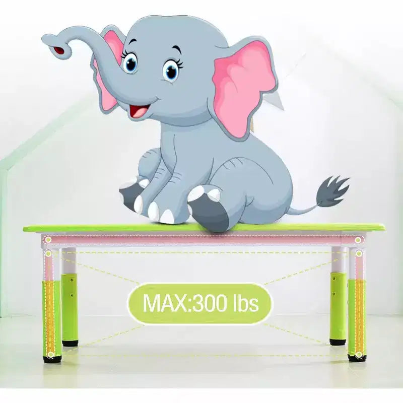 Table et 6 chaises pour enfants, table et 6 chaises pour tout-petits réglables en hauteur pour les 2-10 ans pour les activités manuelles et l'étude, plateau de table graffiti, pieds antidérapants