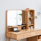 Commode GDFStudio Crichton en chêne massif moderne avec 4 tiroirs et étagères