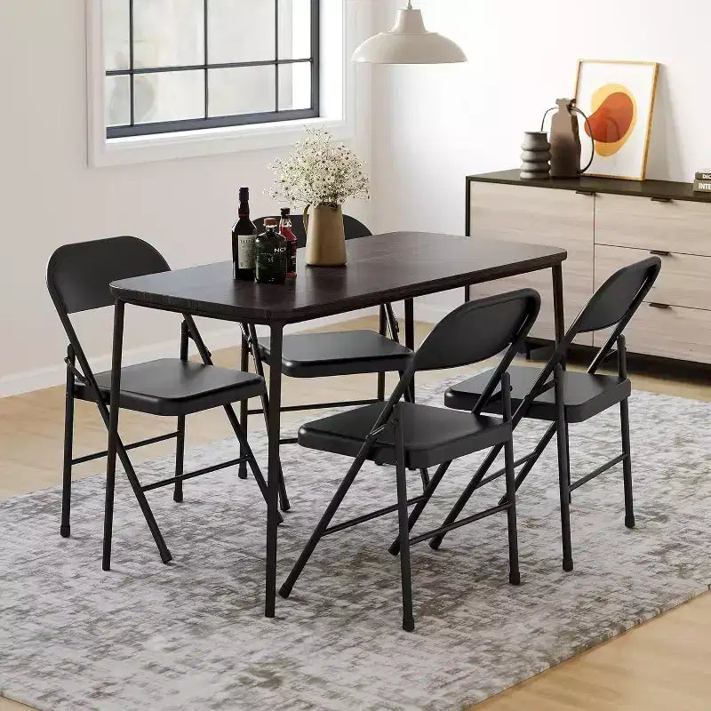 Lot de 8 chaises pliantes tout acier avec dossier, chaises pliantes en métal robustes, capacité de 159 kg, convient pour l'intérieur et l'extérieur