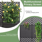 MAYEERTY Jardinière avec treillis en fer noir, ligne parallèle 01, style combiné classique à persiennes, 183x119x41cm, ensemble de 3 pièces