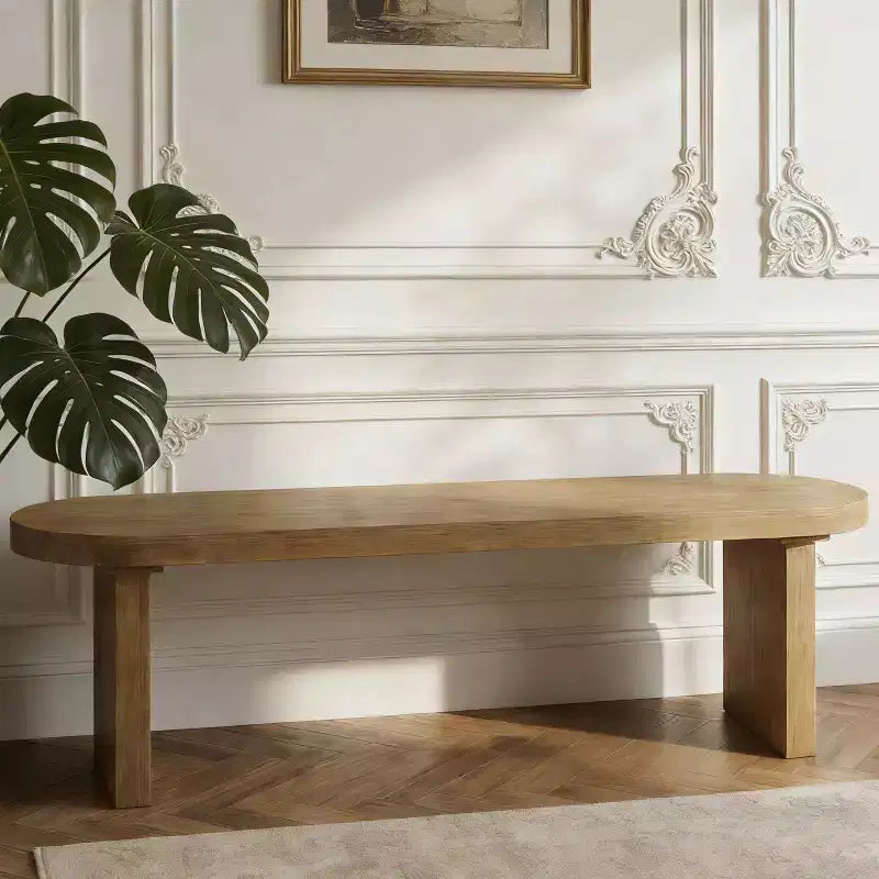 Banc de salle à manger en pin de style campagnard Chaeryeong de Christopher Knight Home avec coins arrondis