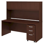 Bureau de 72 po avec huche et caisson mobile à 3 tiroirs