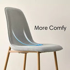 Ensemble de salle à manger rond 5 pièces, table piédestal 37" avec plateau aspect bois et chaises courbées rembourrées, style moderne-Panipeachy