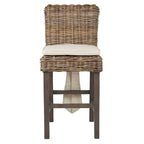Tabouret rembourré en rotin gris délavé par East at Main