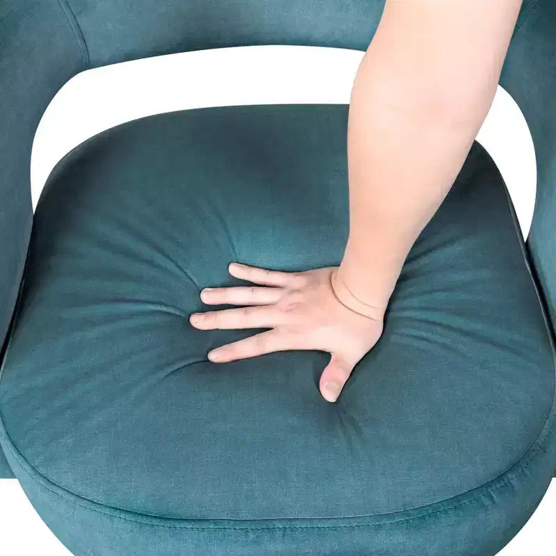 Fauteuil pivotant d'appoint de luxe moderne en velours GDFStudio Hudson