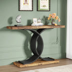 Table console moderne noire/dorée avec plateau en faux marbre, table d'entrée en bois de 99 cm avec pieds métalliques géométriques