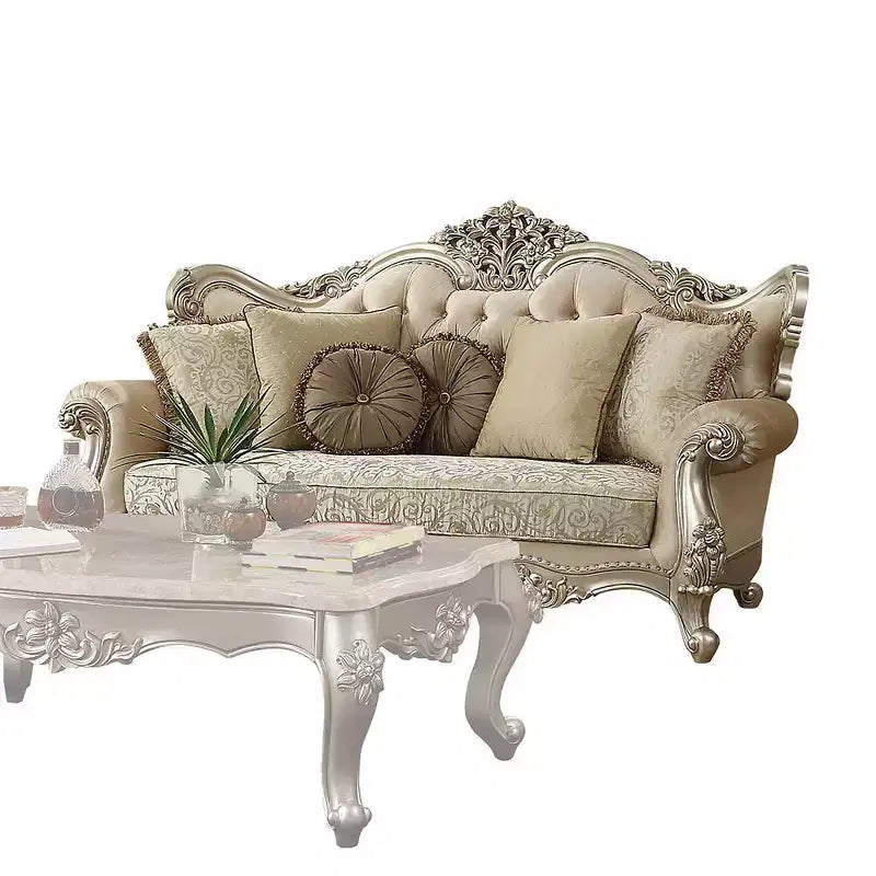 Canapé 88 Bentley Tissu/Champagne - Acme Furniture : Inspiré de l'époque victorienne, capitonné, accoudoirs enroulés