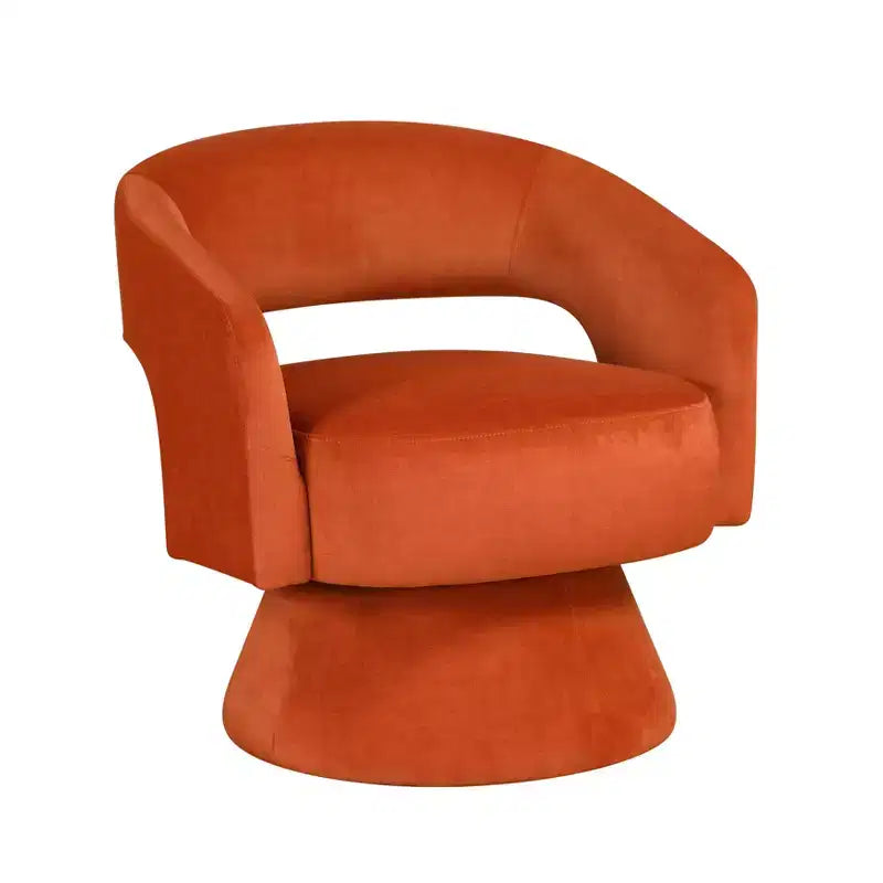 Fauteuil pivotant d'appoint de luxe moderne en velours GDFStudio Hudson