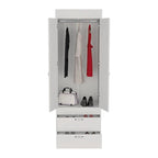 18.9 Armoire moderne à deux portes avec deux tiroirs inférieurs et tringle de suspension pour chambre à coucher