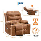 Fauteuil inclinable releveur avec massage et chauffage, fauteuils inclinables électriques surdimensionnés, siège de cinéma maison avec 2 porte-gobelets latéraux, fauteuil simple inclinable à bascule